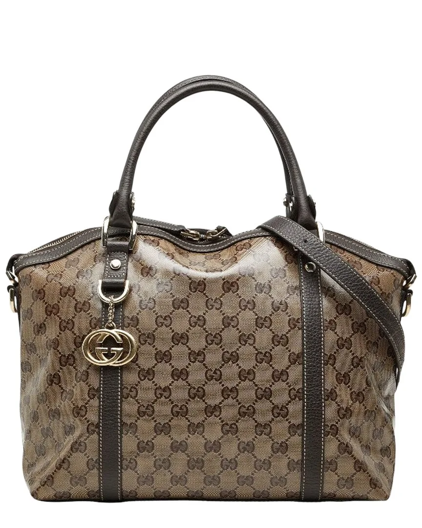 Brown Interlocking G Gg Crystal Handbag (authentic Pre-Loved) by Gucci