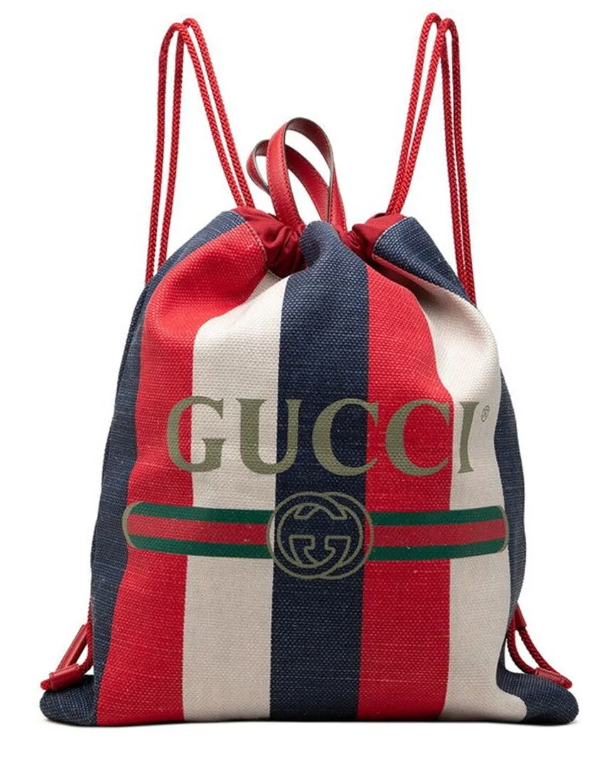 Canvas Shelley Line Drawstring Backpack (authentic Pre-Loved) by Gucci