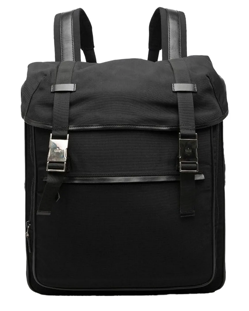 Black Nylon Flap Backpack (authentic Pre-Loved) by Gucci