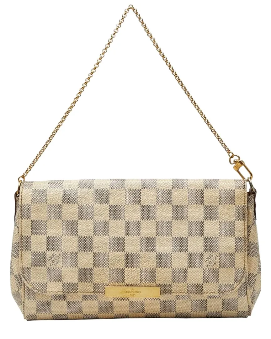 White Damier Azur Favorite mm Chain (authentic Pre-Loved) by Louis Vuitton