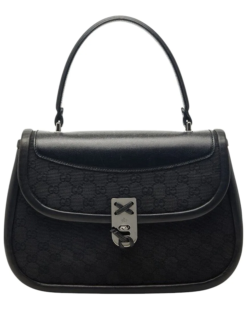 Black Gg Canvas Handbag (authentic Pre-Loved) by Gucci