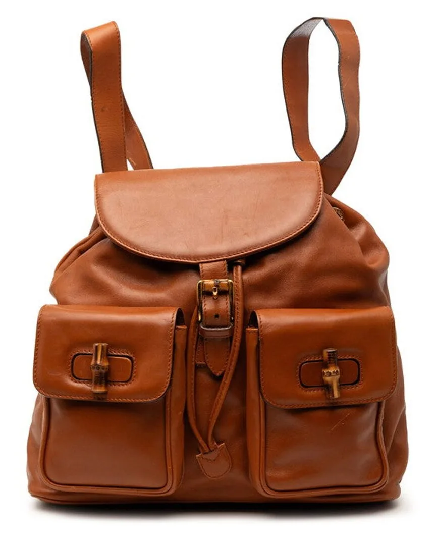 Brown Bamboo Backpack (authentic Pre-Loved) by Gucci