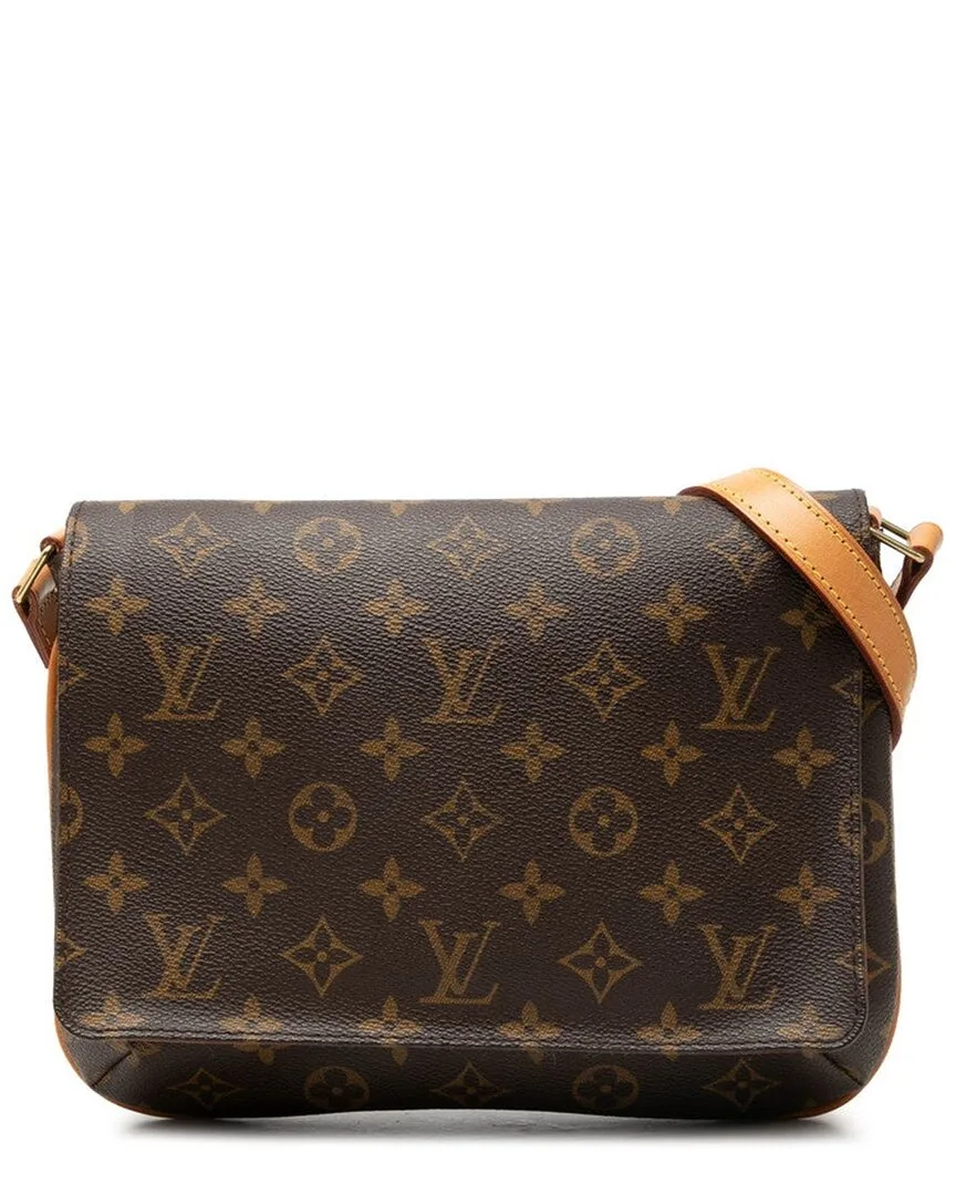 Brown Coated/Waterproof Canvas Musette Tango Short (authentic Pre-Loved) by Louis Vuitton