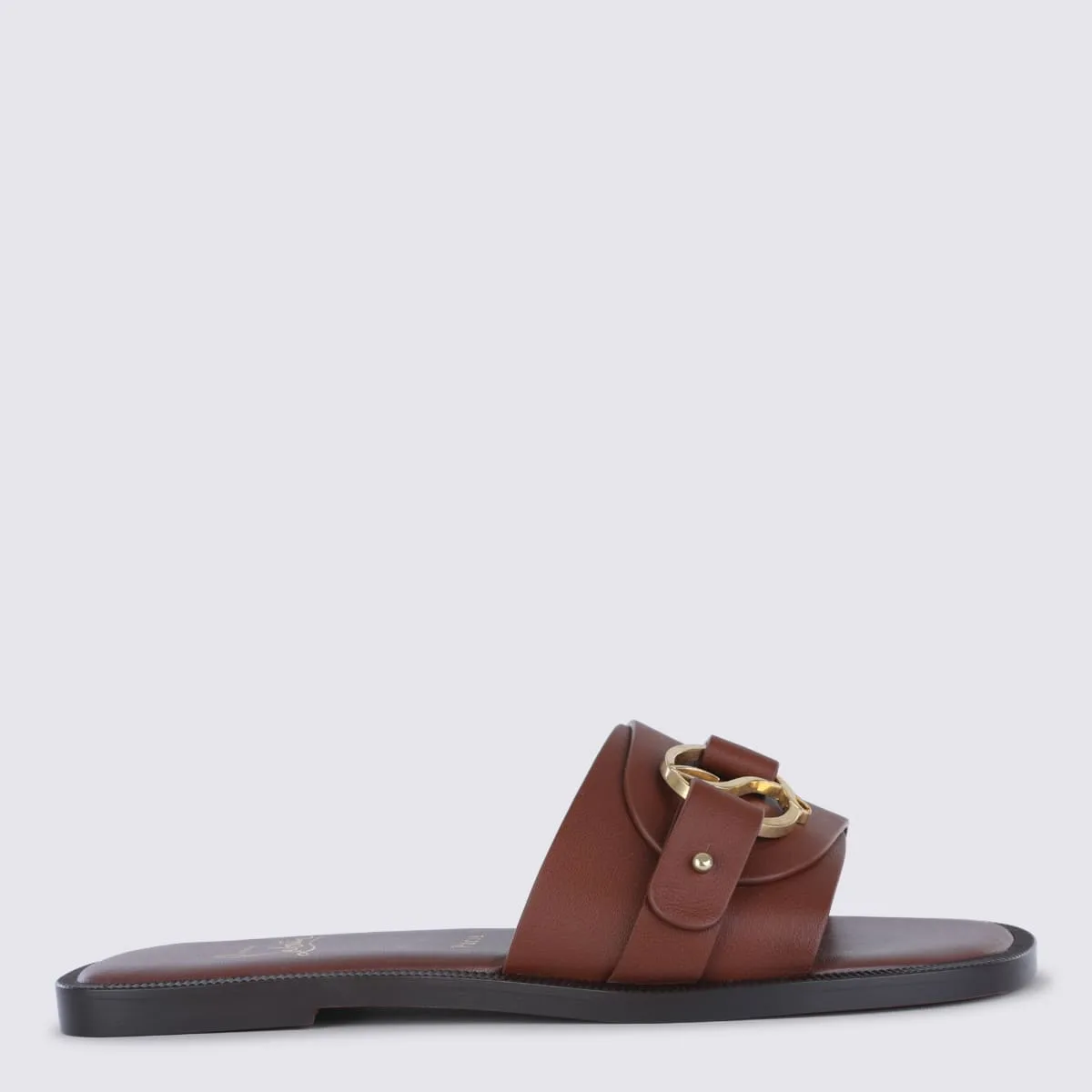Dark Brown Leather Her In Roma Flats