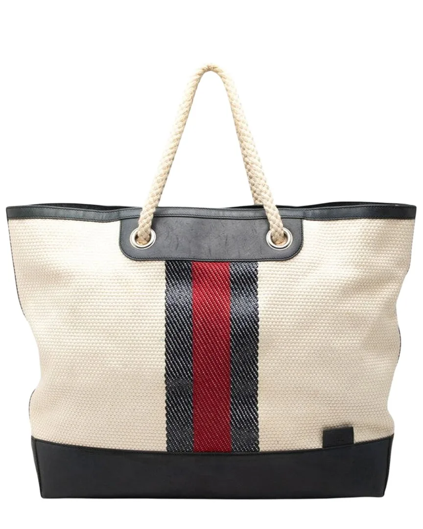 Multicolor Canvas Shelley Line Tote (authentic Pre-Loved) by Gucci