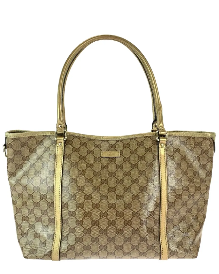 Beige Gg Crystal Tote (authentic Pre-Loved) by Gucci