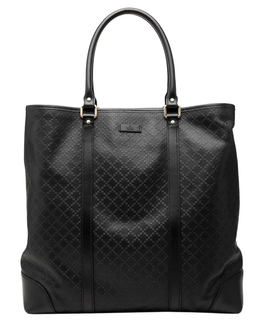 Black Coated/Waterproof Canvas Diamante Tote (authentic Pre-Loved) by Gucci