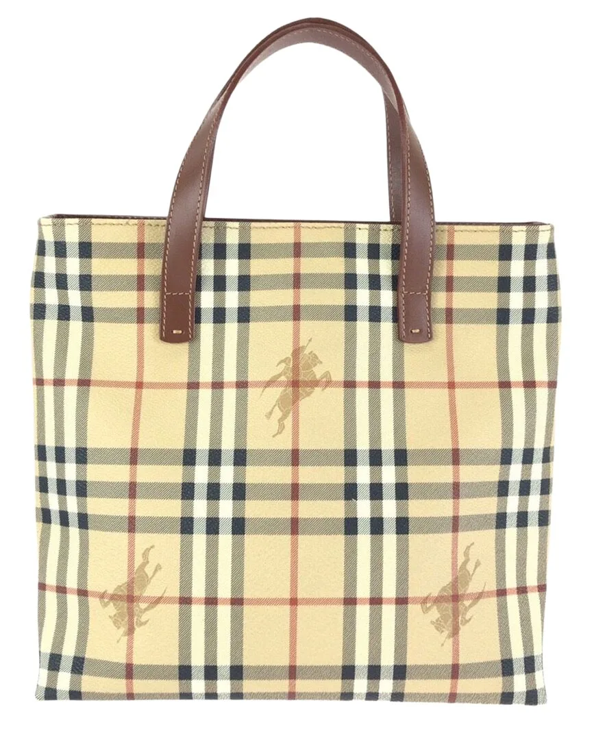 Coated/Waterproof Canvas Nova Check Tote (authentic Pre-Loved) by Burberry