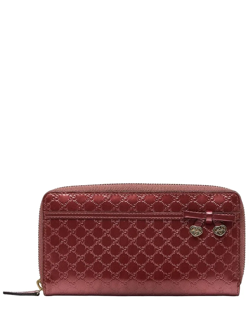 Micro Guccissima Leather Ribbon Heart Long Wallet (authentic Pre-Loved) by Gucci