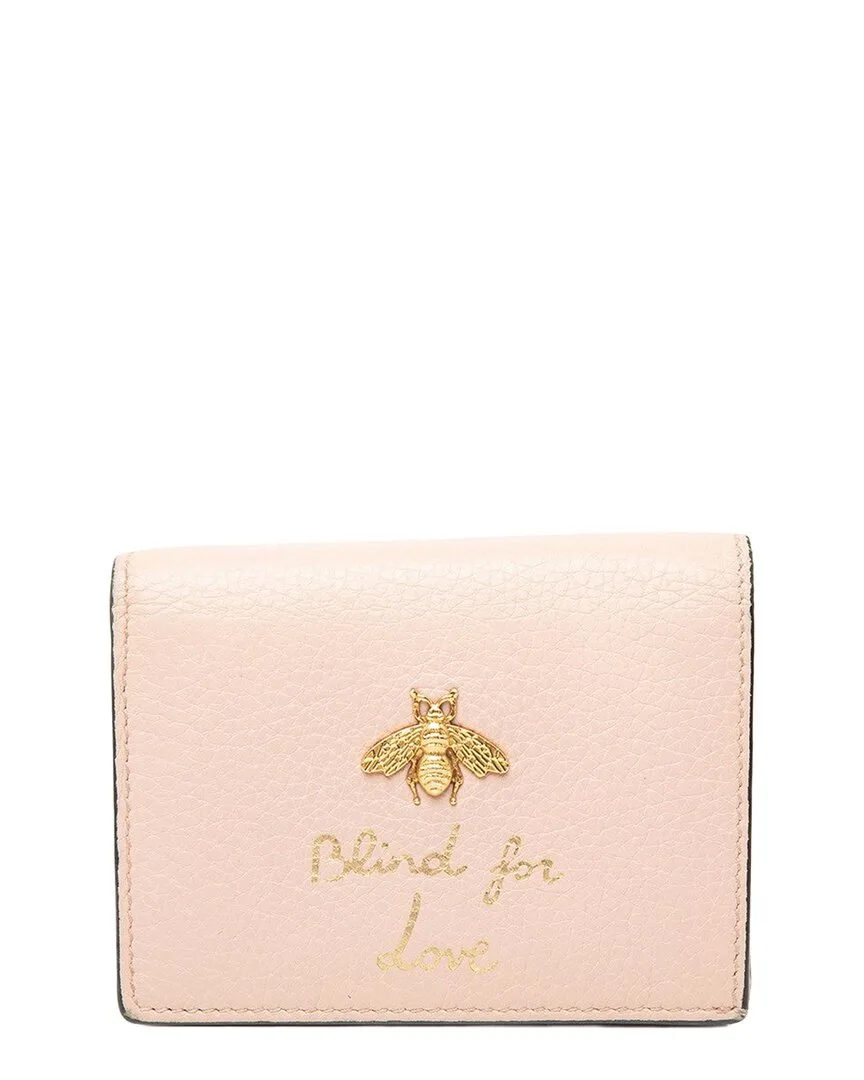 Pink Animalier Bee Short Wallet (authentic Pre-Loved) by Gucci