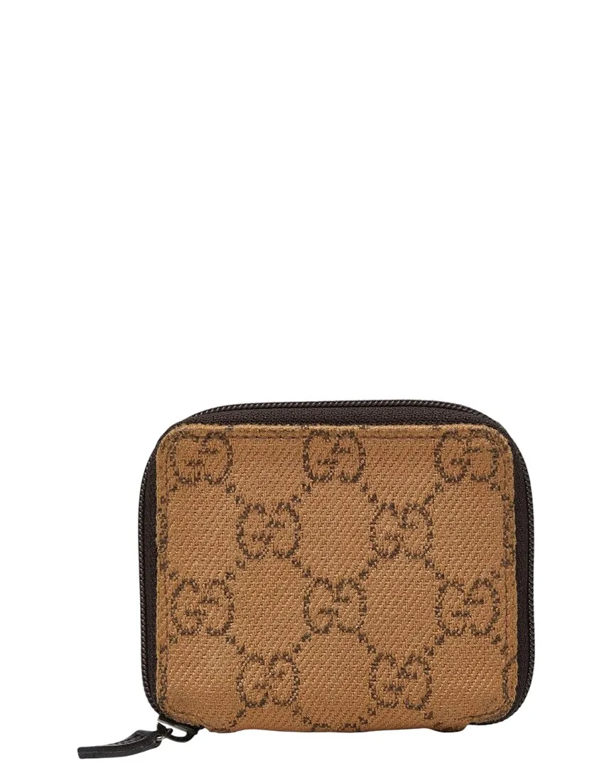 Gg Canvas Round Zip Coin Case (authentic Pre-Loved) by Gucci