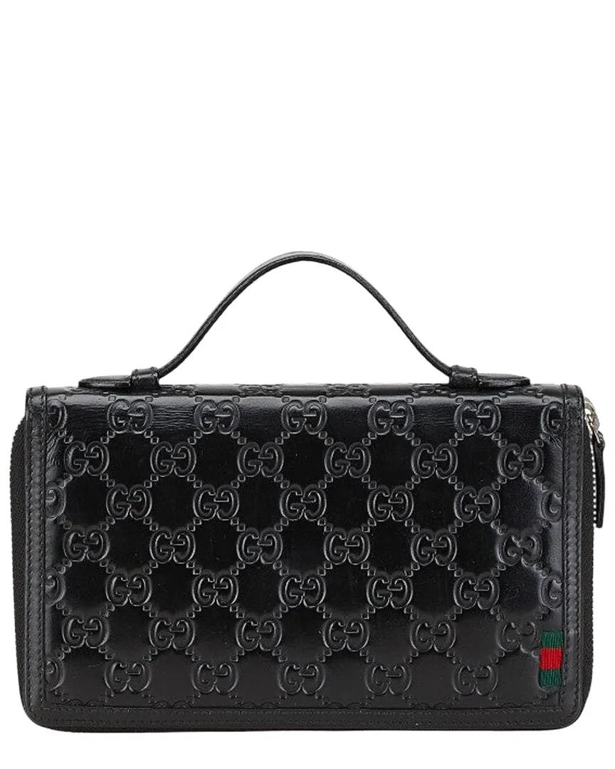 Black Guccissima Leather Round Zip Wallet (authentic Pre-Loved) by Gucci