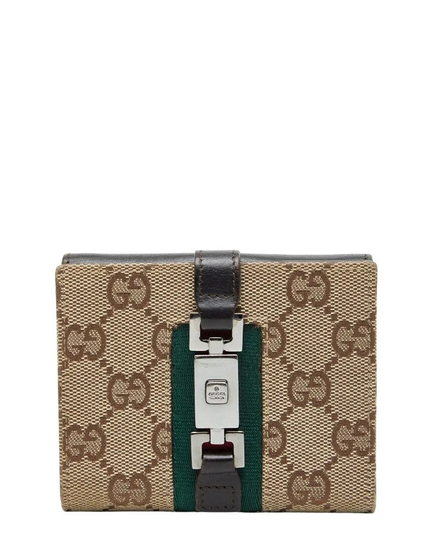 Canvas Jackie Sherry Line Bifold Wallet (authentic Pre-Loved) by Gucci