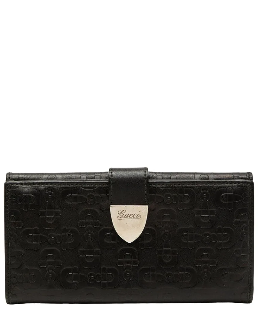 Black Horsebit Long Wallet (authentic Pre-Loved) by Gucci