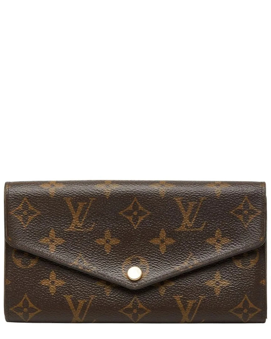 Brown Coated/Waterproof Canvas Portefeuille Sarah Long Wallet (authentic Pre-Loved) by Louis Vuitton