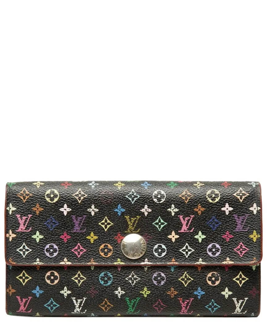 Black Coated/Waterproof Canvas Portefeuille Sarah Long Wallet (authentic Pre-Loved) by Louis Vuitton