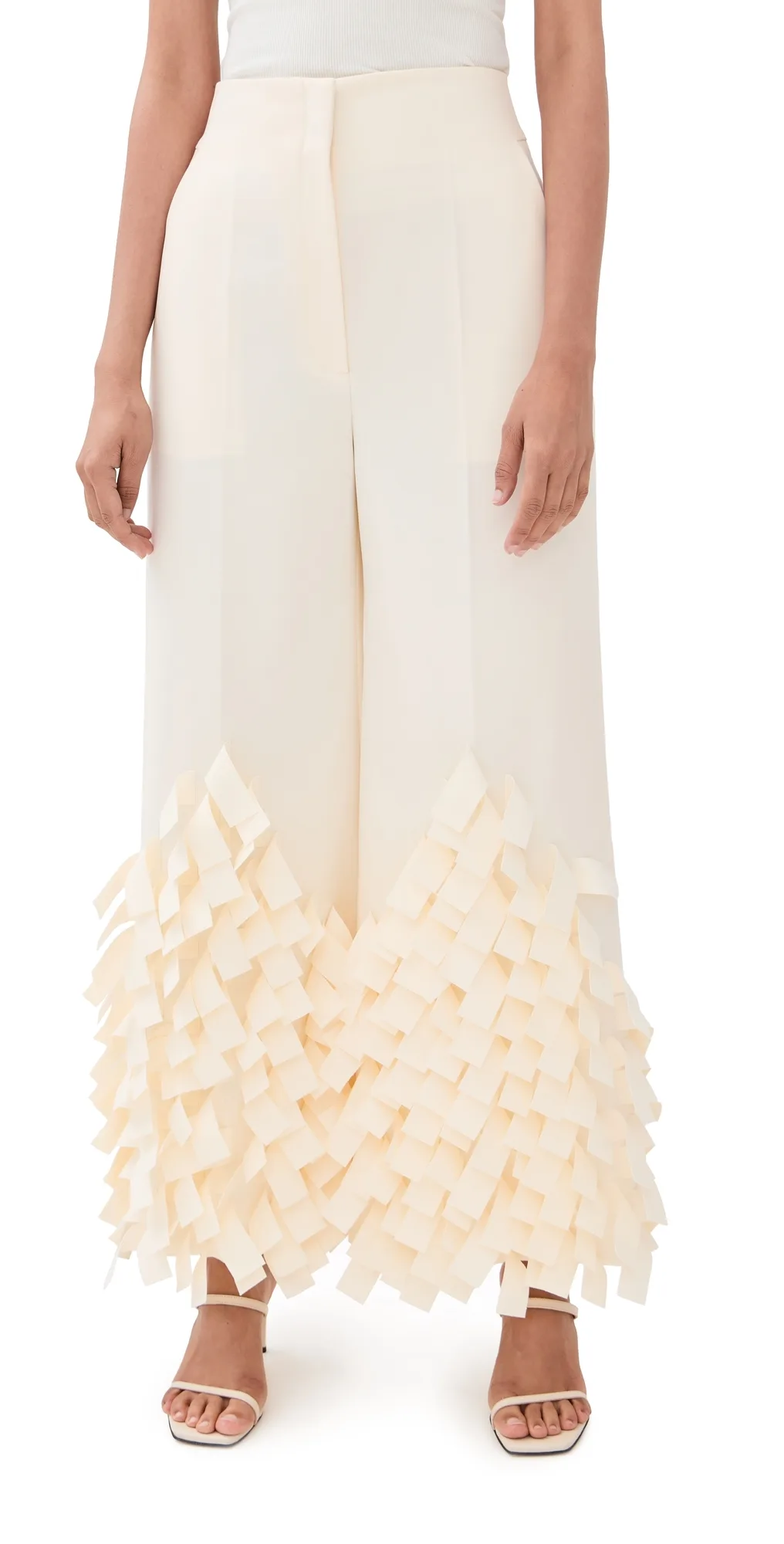 A. W.A. K.E. MODE Rectangle Fringe Culottes