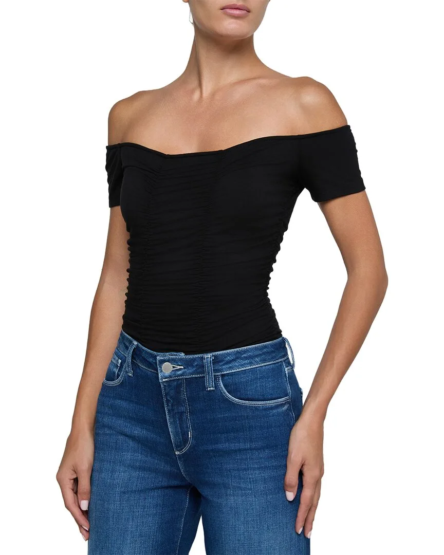 Baliegh Off-The-Shoulder Ruched Bodysuit by L'AGENCE