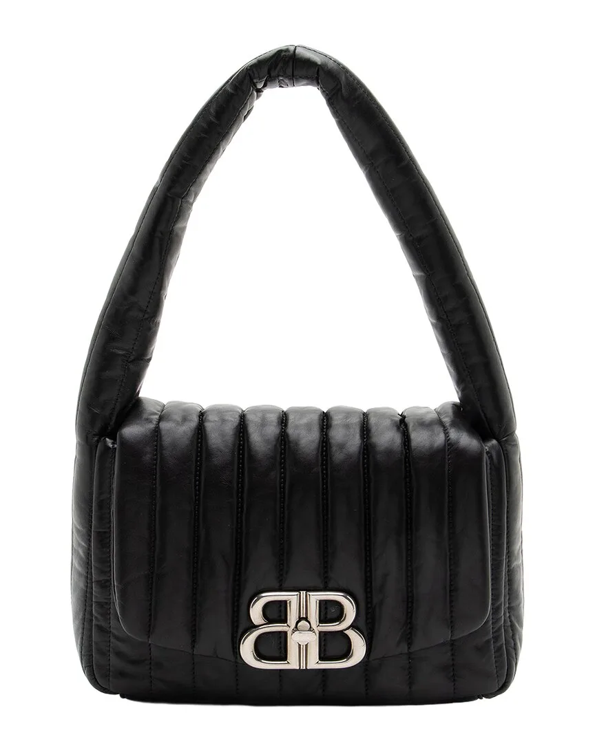 Black Leather Monaco Small Shoulder Bag (authentic Pre-Loved) by Balenciaga