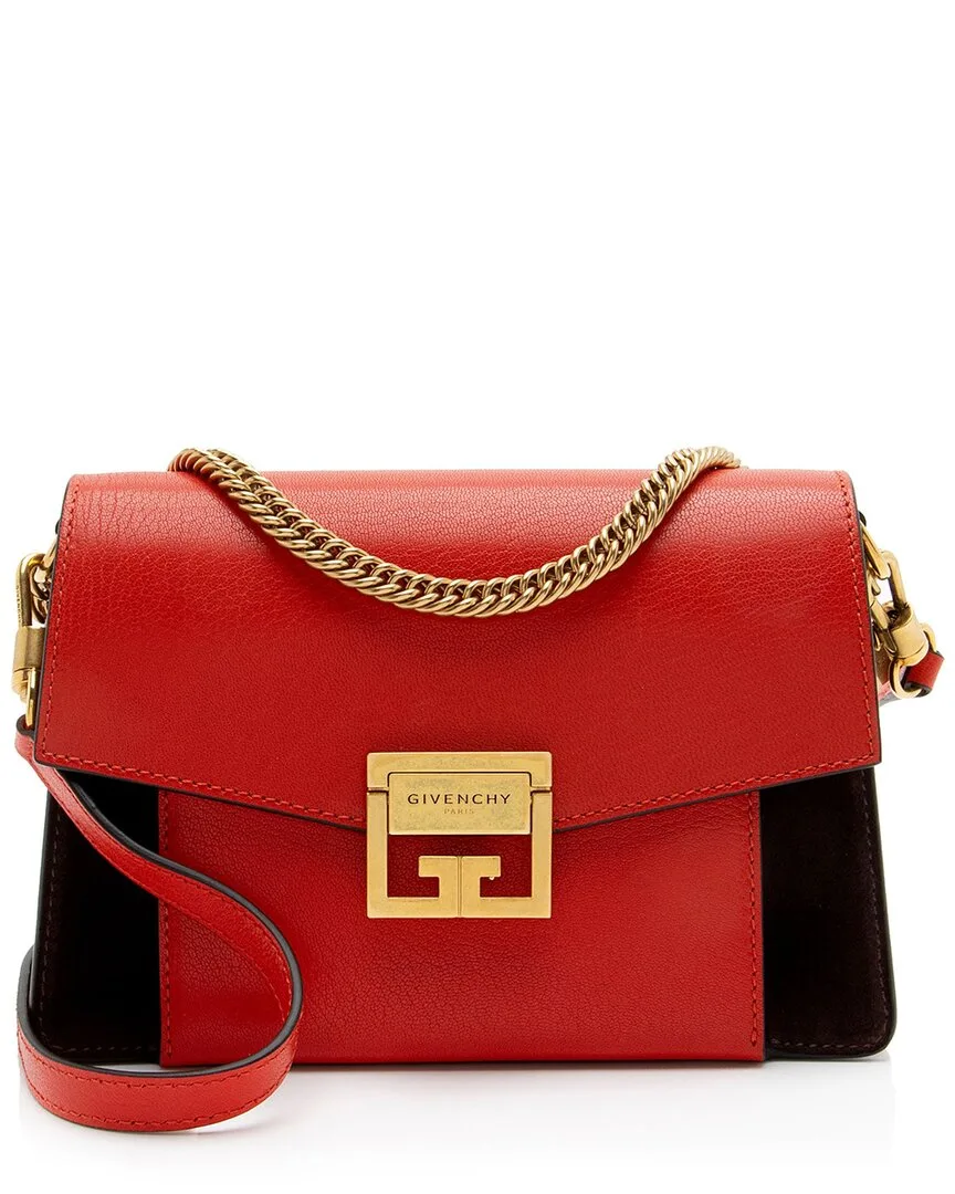 Black Leather & Suede GV3 Small Shoulder Bag (authentic Pre-Loved) by GIVENCHY