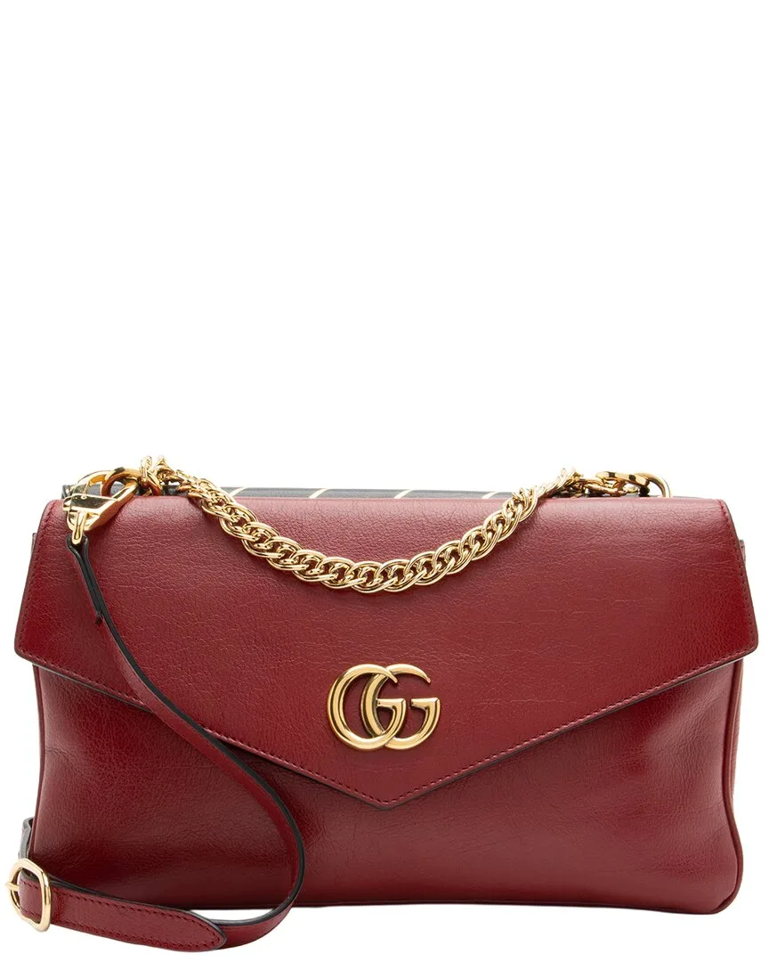 Black & Red Calfskin & Crystal Thiara Double Shoulder Bag (authentic Pre-Loved) by Gucci