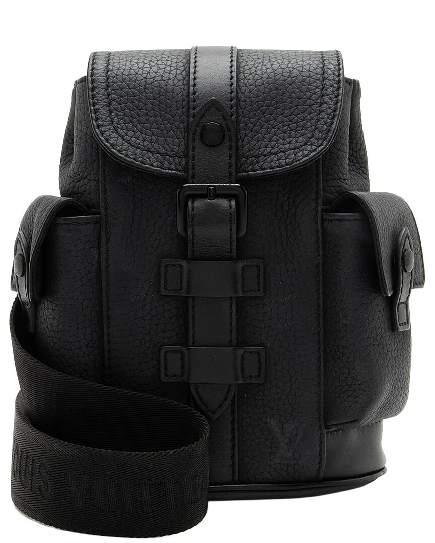 Black Leather, Nylon & Taurillon Leather Christopher Xs Backpack (authentic Pre-Loved) by Louis Vuitton