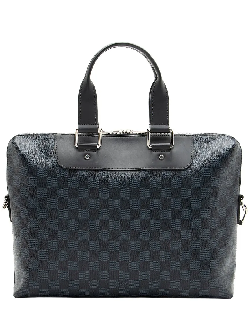 Black & Grey Coated Canvas, Leather & Nylon Porte Documents Jour Bag (authentic Pre-Loved) by Louis Vuitton