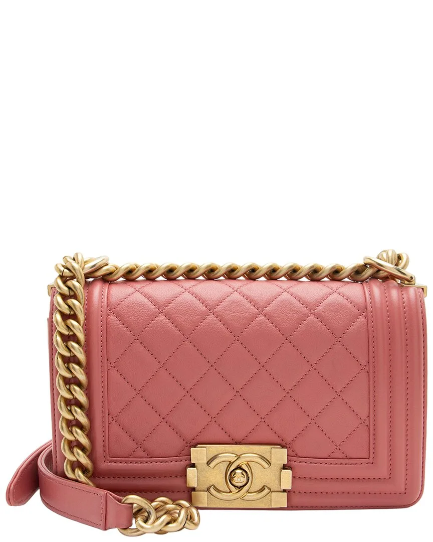 Pink Quilted Lambskin Small Boy Bag (authentic Pre-Loved) by CHANEL