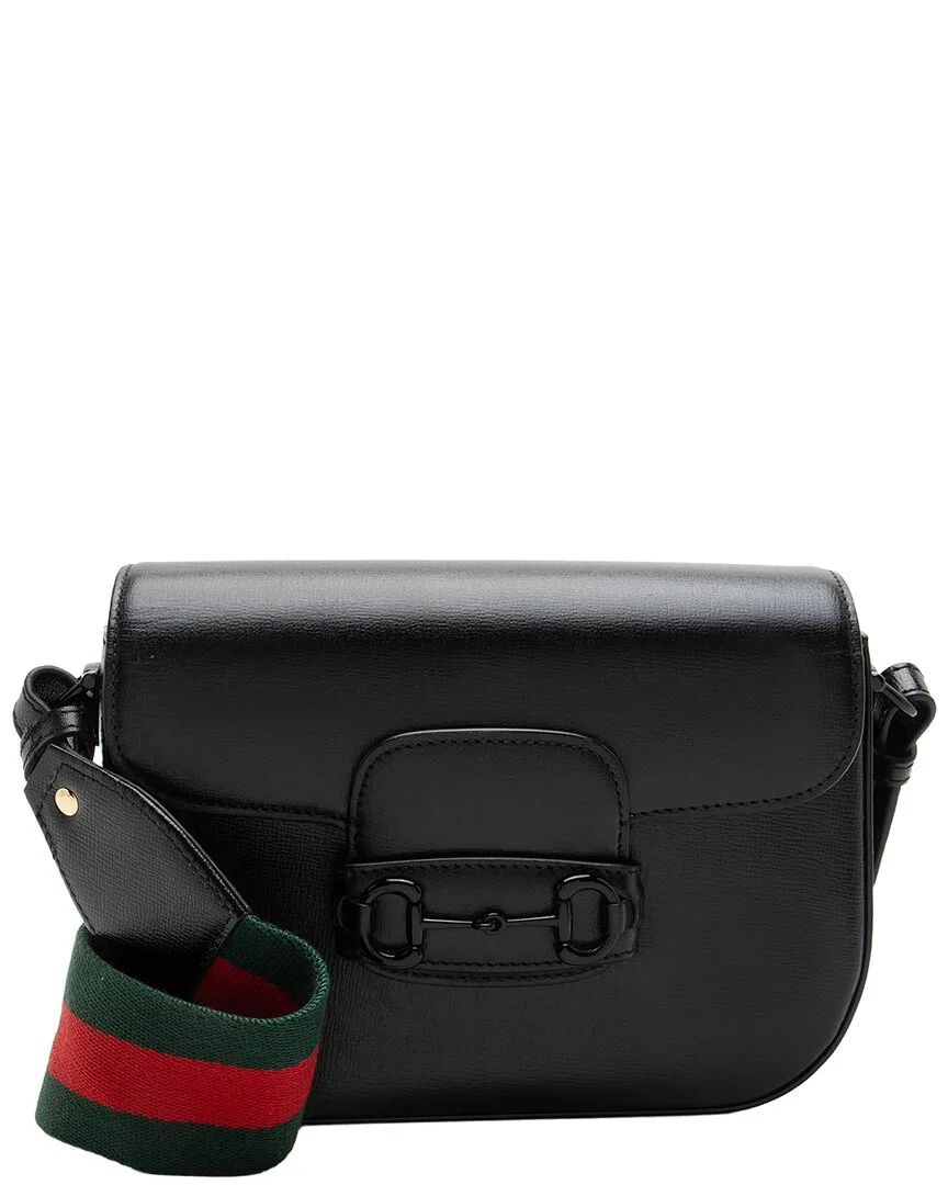 Black Leather & Nylon Horsebit 1955 Mini Crossbody (authentic Pre-Loved) by Gucci