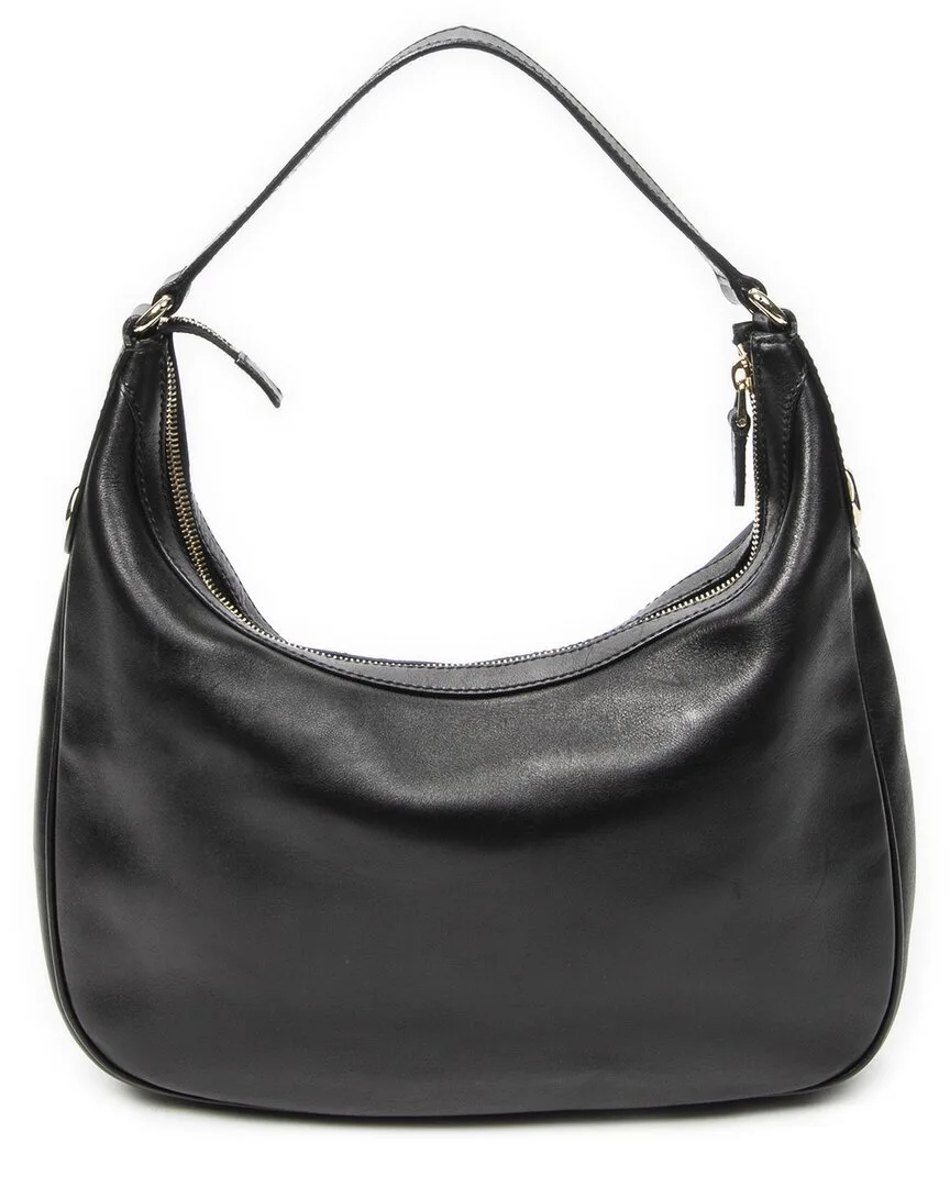 Black Calfskin Leather Signature Hobo (authentic Pre-Loved) by Gucci