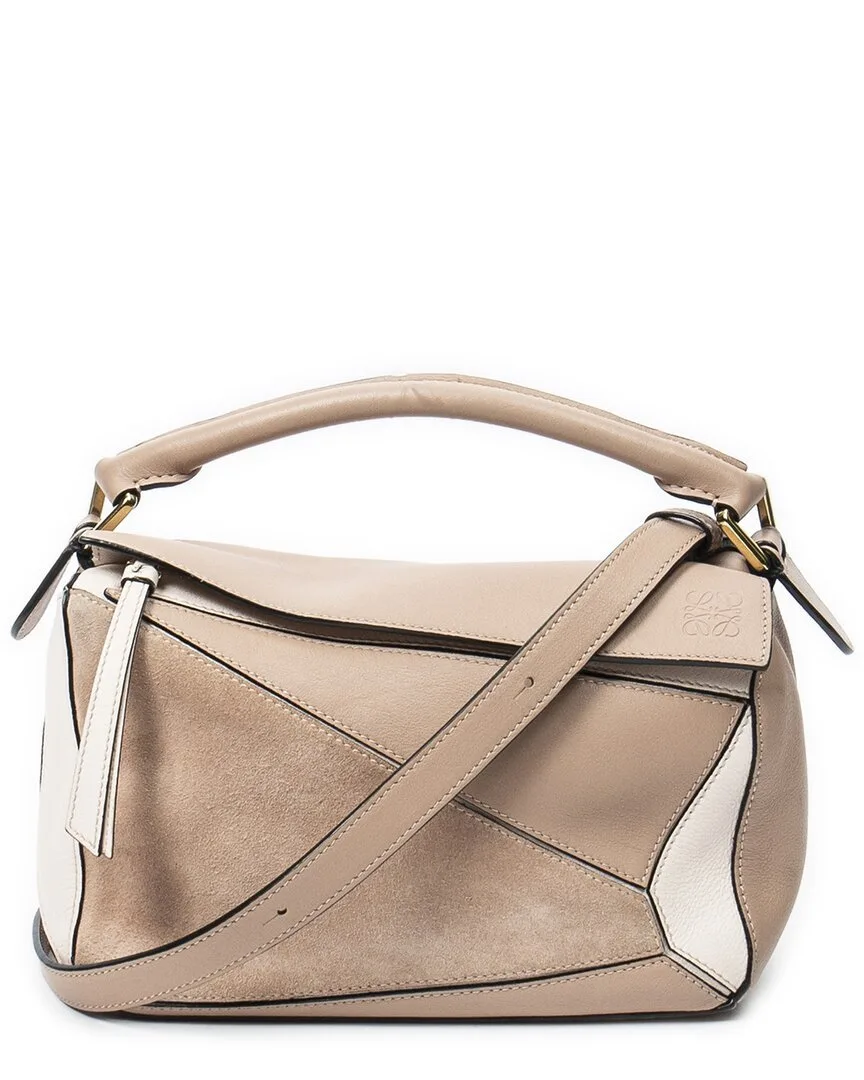 Beige Calfskin Leather Small Puzzle Bag (authentic Pre-Loved) by LOEWE