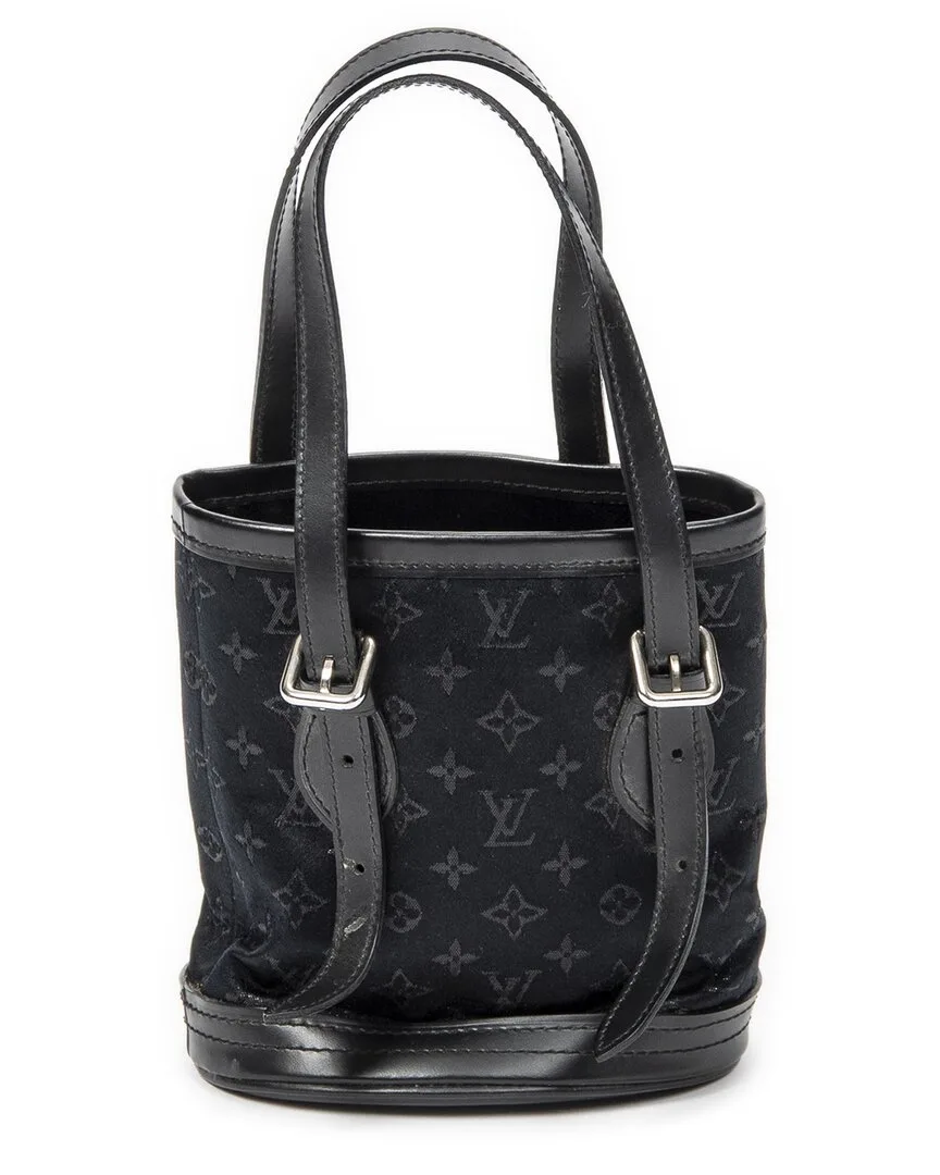 Black Monogram Satin Micro Mini Bucket (authentic Pre-Loved) by Louis Vuitton
