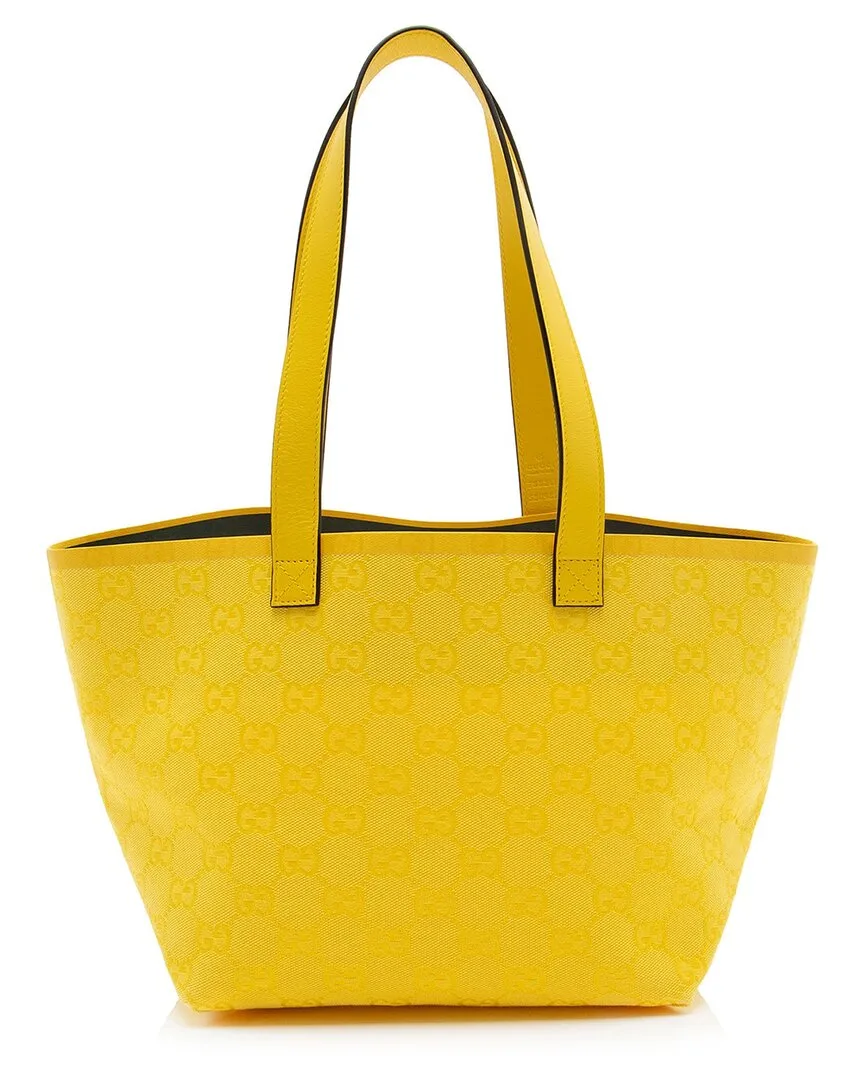 Yellow Gg Canvas Totissima Reversible Small Tote (authentic Pre-Loved) by Gucci