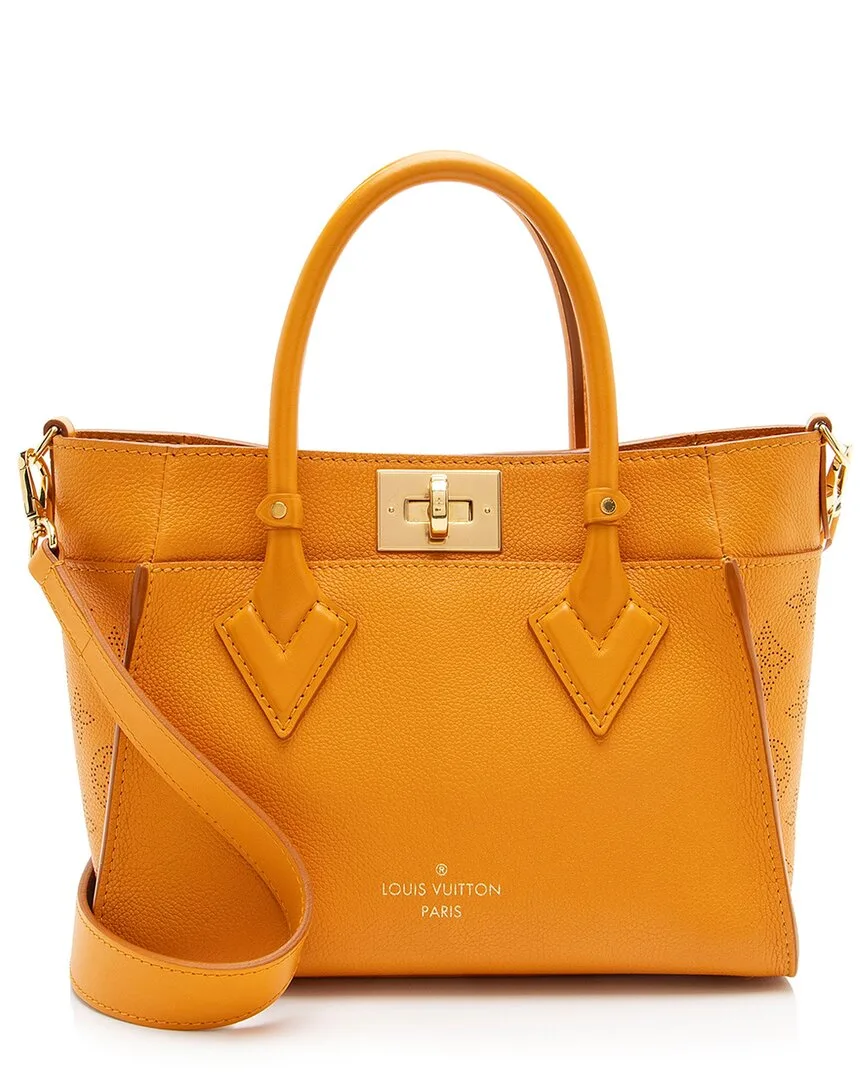 Orange Mahina Leather on My Side Pm (authentic Pre-Loved) by Louis Vuitton