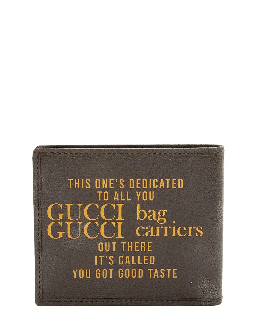Brown Leather 100Th Anniversary Bifold Wallet (authentic Pre-Loved) by Gucci