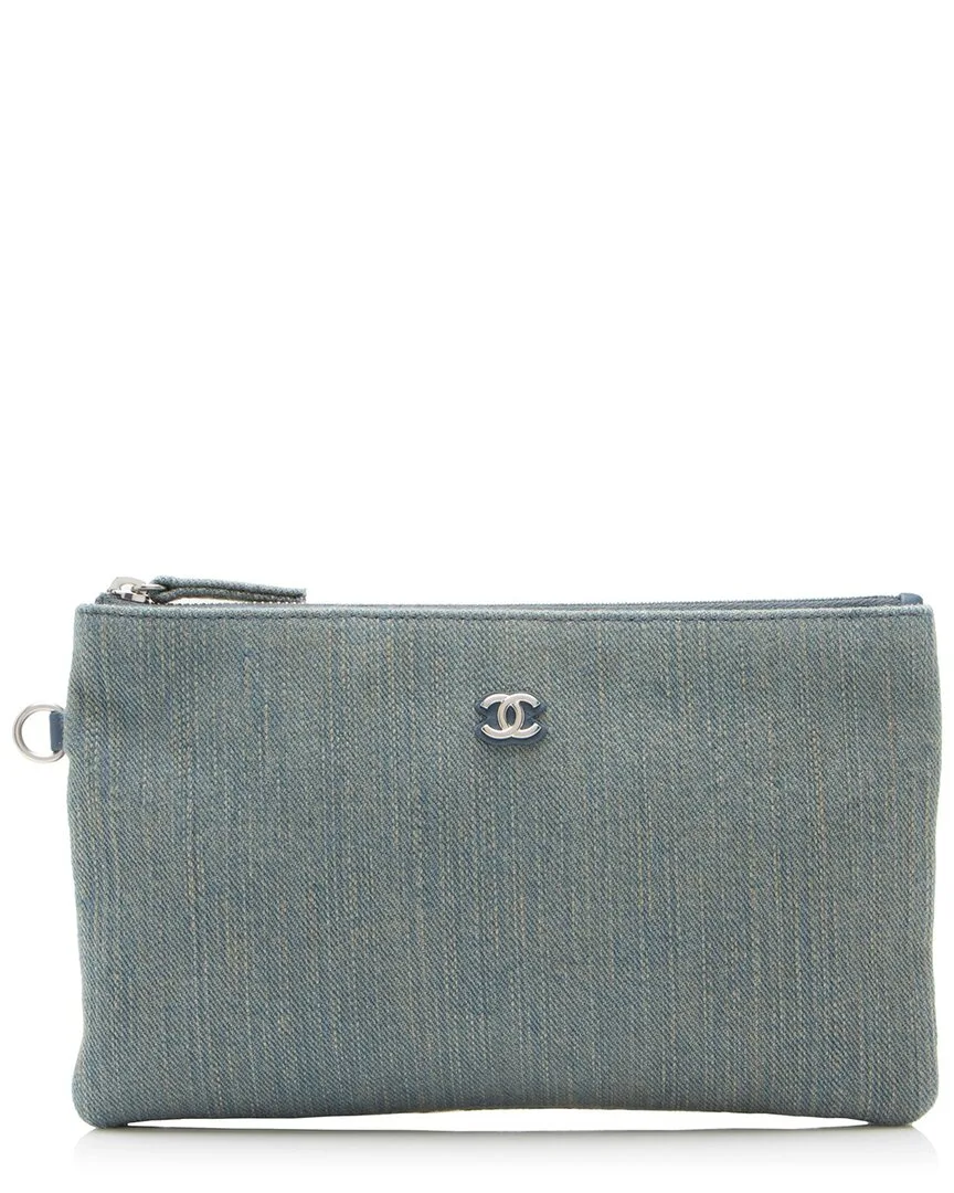 Blue Denim Small Pochette (authentic Pre-Loved) by CHANEL