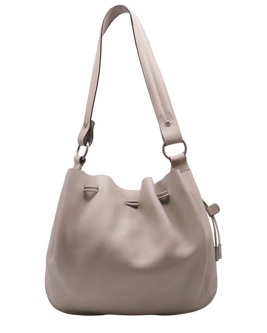 Beige Leather Drawstring Shoulder Bag (authentic Pre-Loved) by Bally