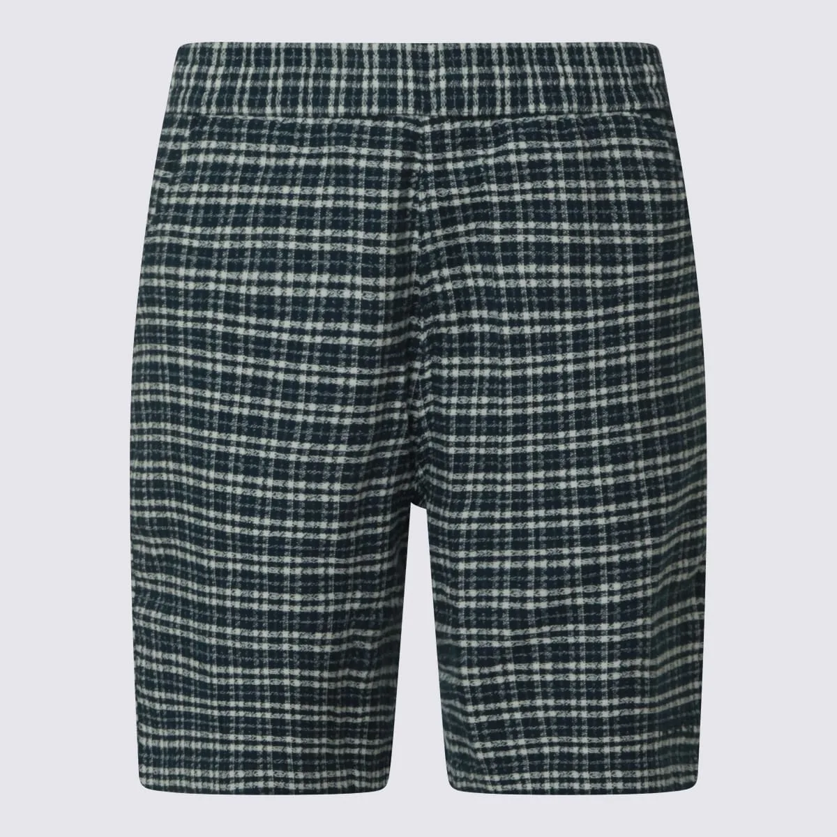 Multicolor Green Check Cotton Shorts