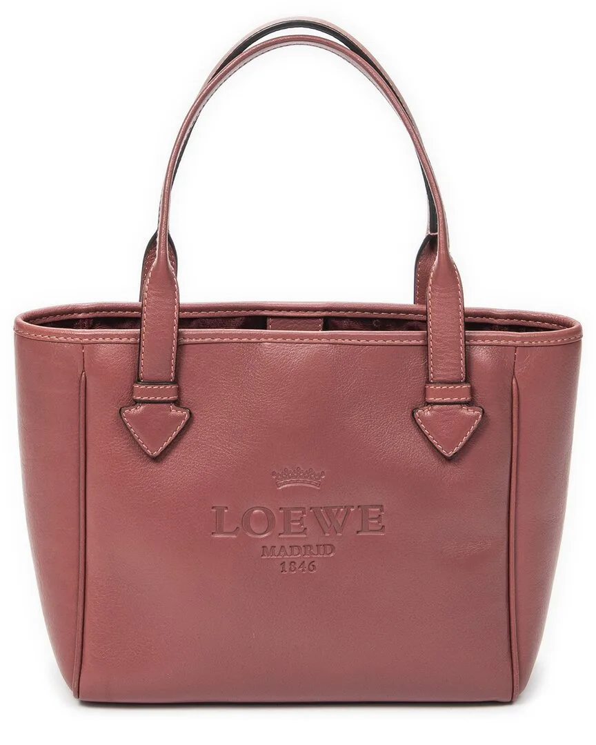 Pink Calfskin Leather Heritage Tote (authentic Pre-Loved) by LOEWE