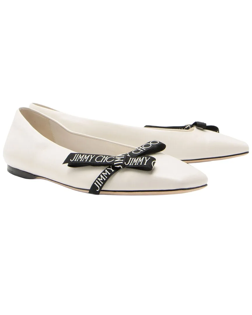 Leather & Ribbon Veda Ballet Flat, Never Worn (authentic Pre-Loved) by Jimmy Choo