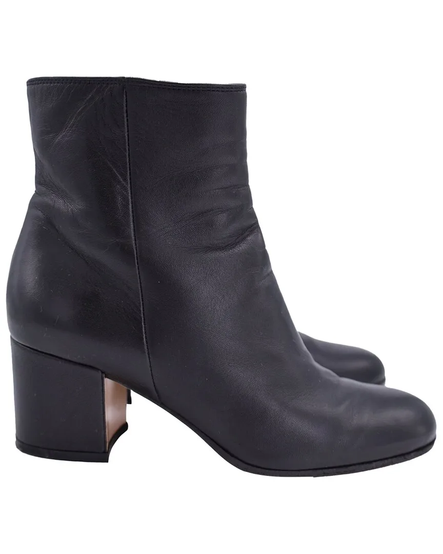Calfskin Leather Chunky Heeled Bootie (authentic Pre-Loved) by Gianvito Rossi