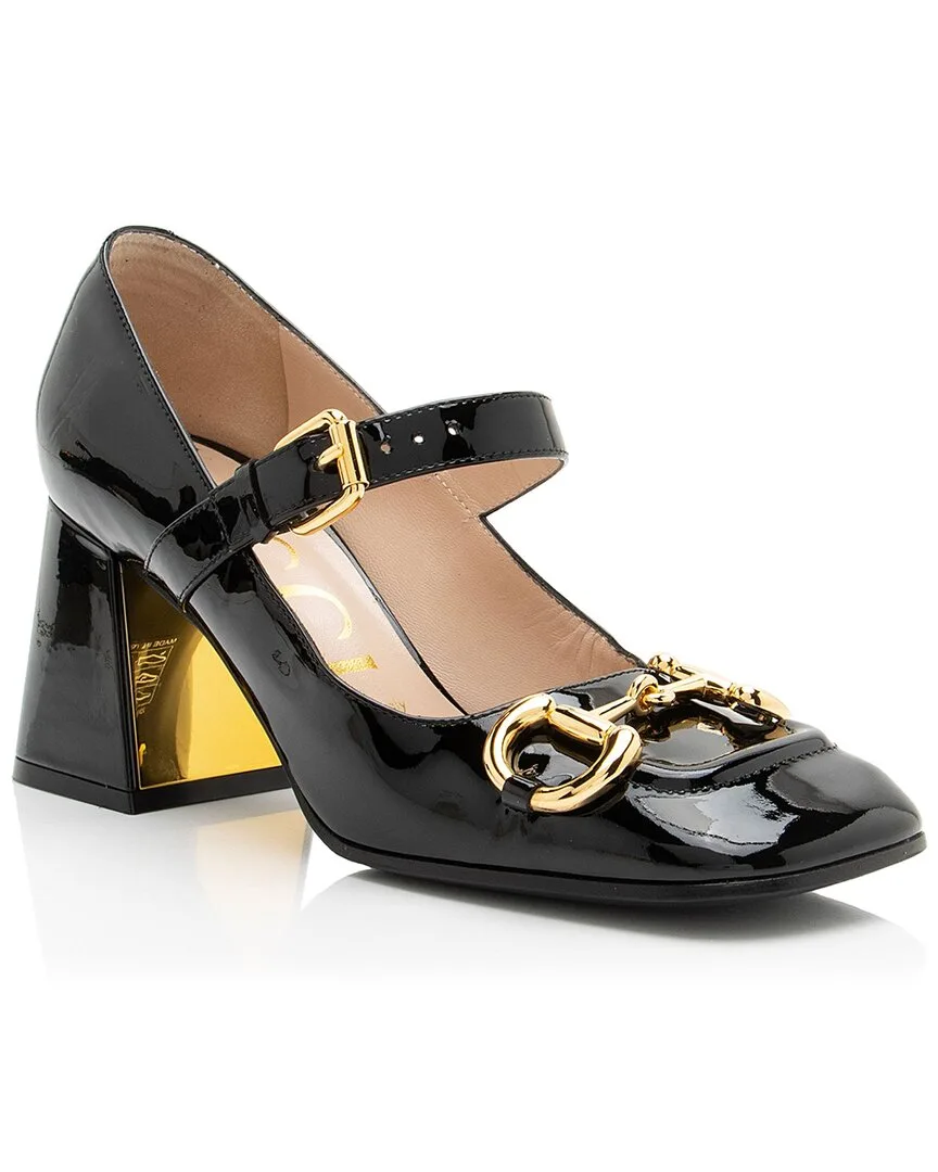 Leather Horsebit Mary Jane Pump (authentic Pre-Loved) by Gucci