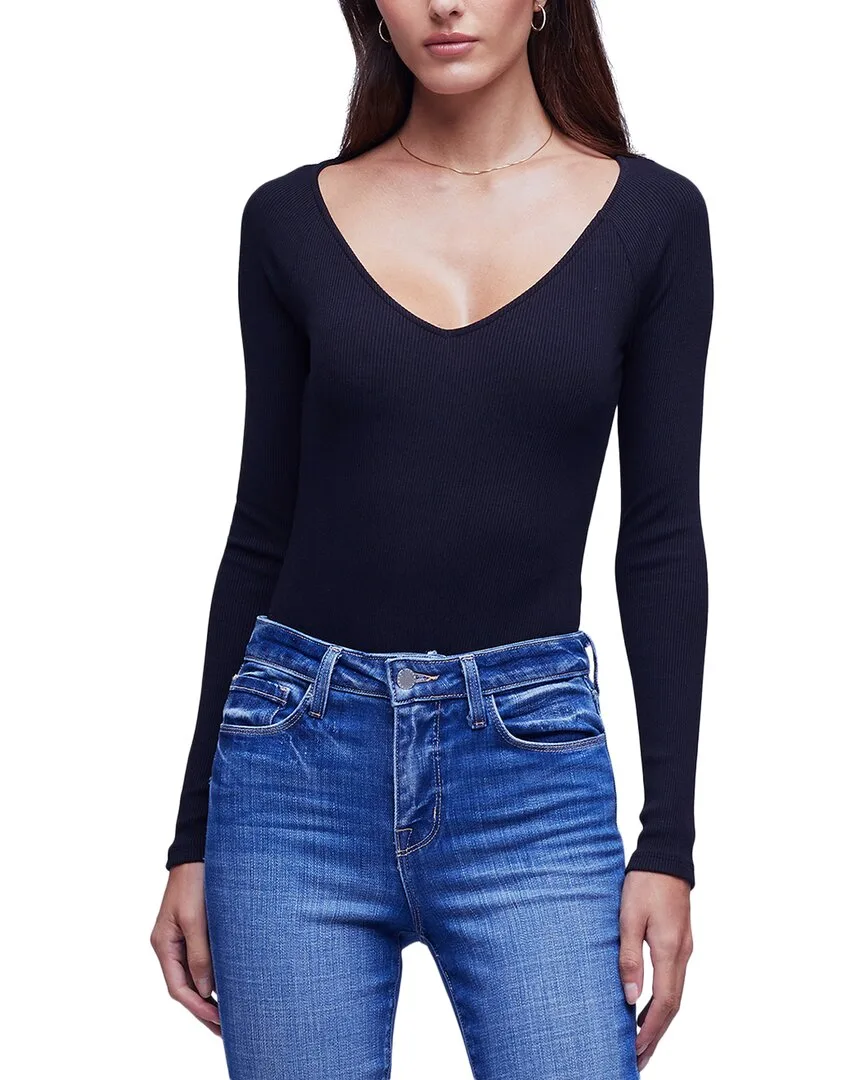 Winona Wd V-Neck Bodysuit by L'AGENCE