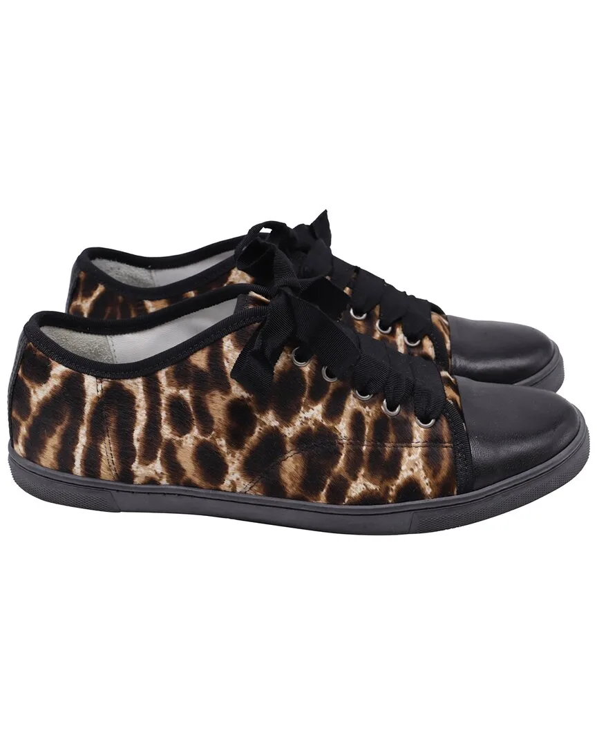 Pony Hair Leopard-Print Low-Top Sneaker (authentic Pre-Loved) by Lanvin