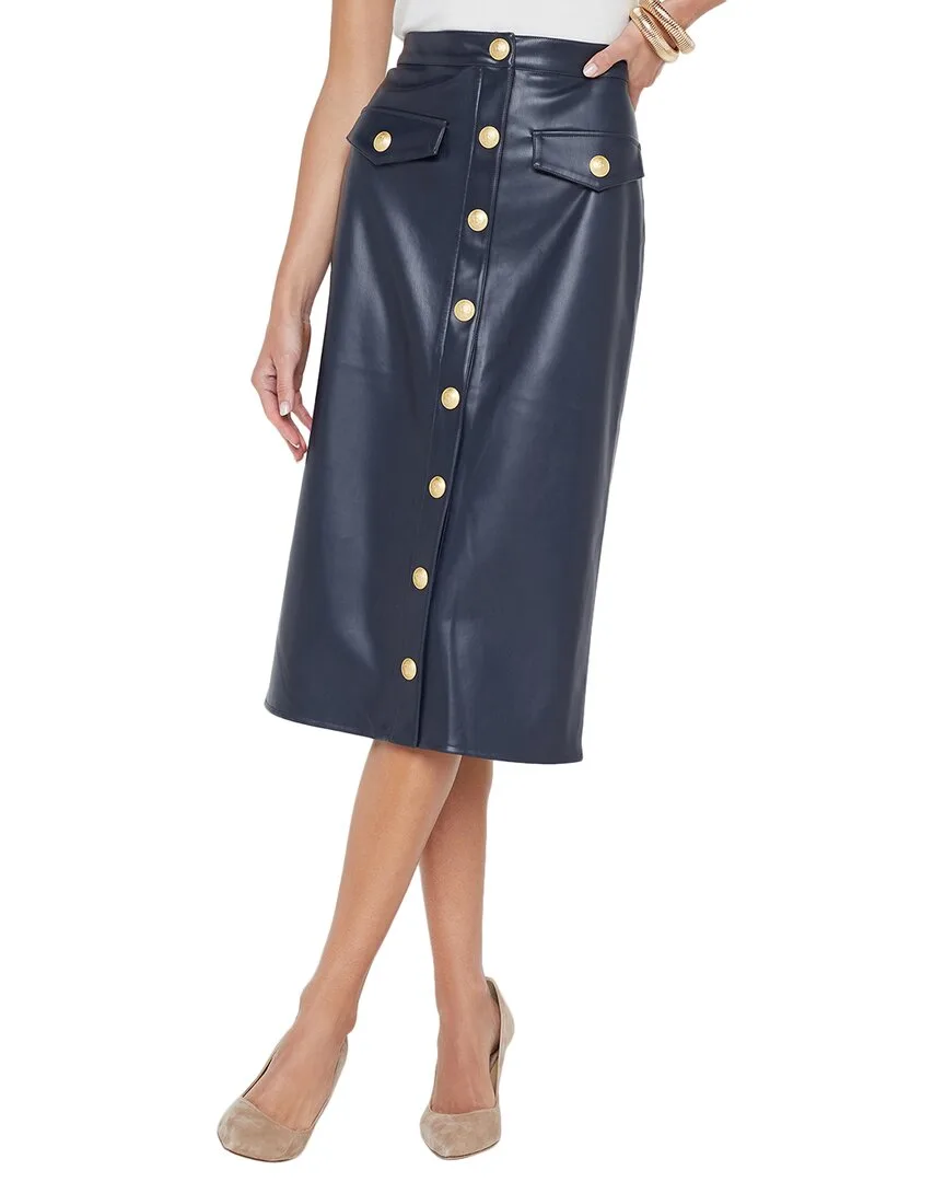 Milann Midi Snap Front Skirt by L'AGENCE