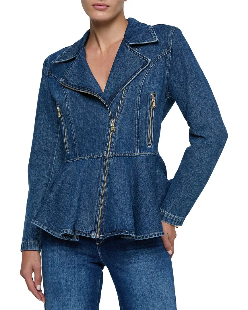 Moxie Peplum Biker Jacket by L'AGENCE