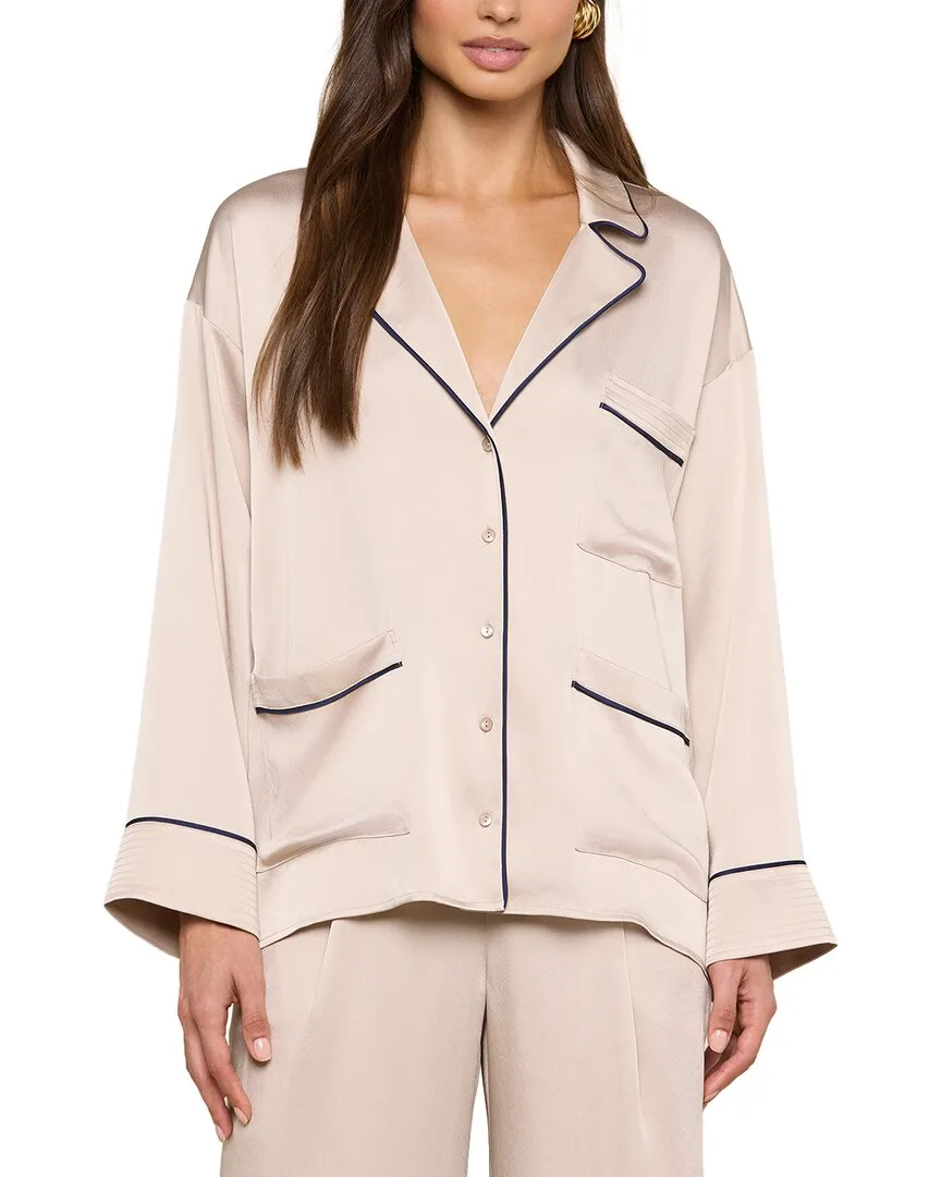 Mara Lapel Relaxed Blouse by L'AGENCE