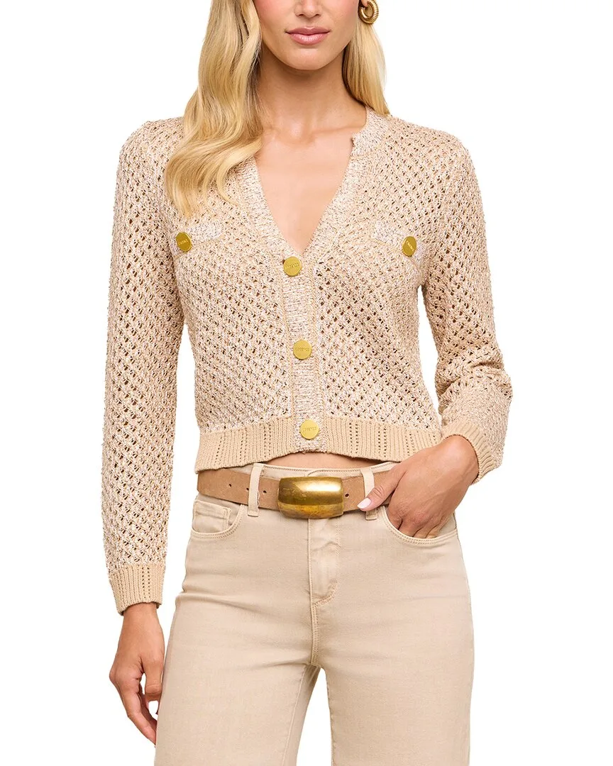 Blanca Sequin Crop Cardigan by L'AGENCE