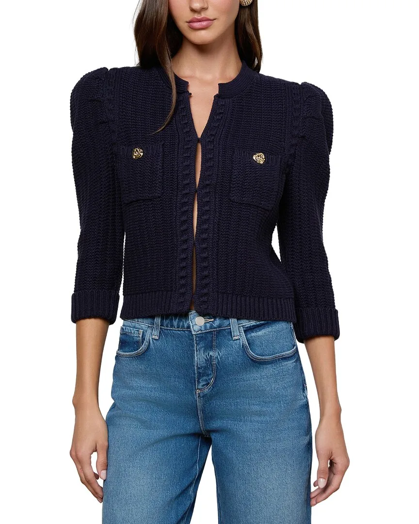 Delli Sleeve Crop Textured Cardigan