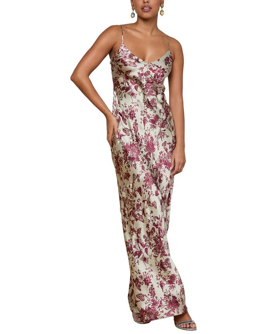 Serita Maxi V Neck Silk Bias Dress by L'AGENCE